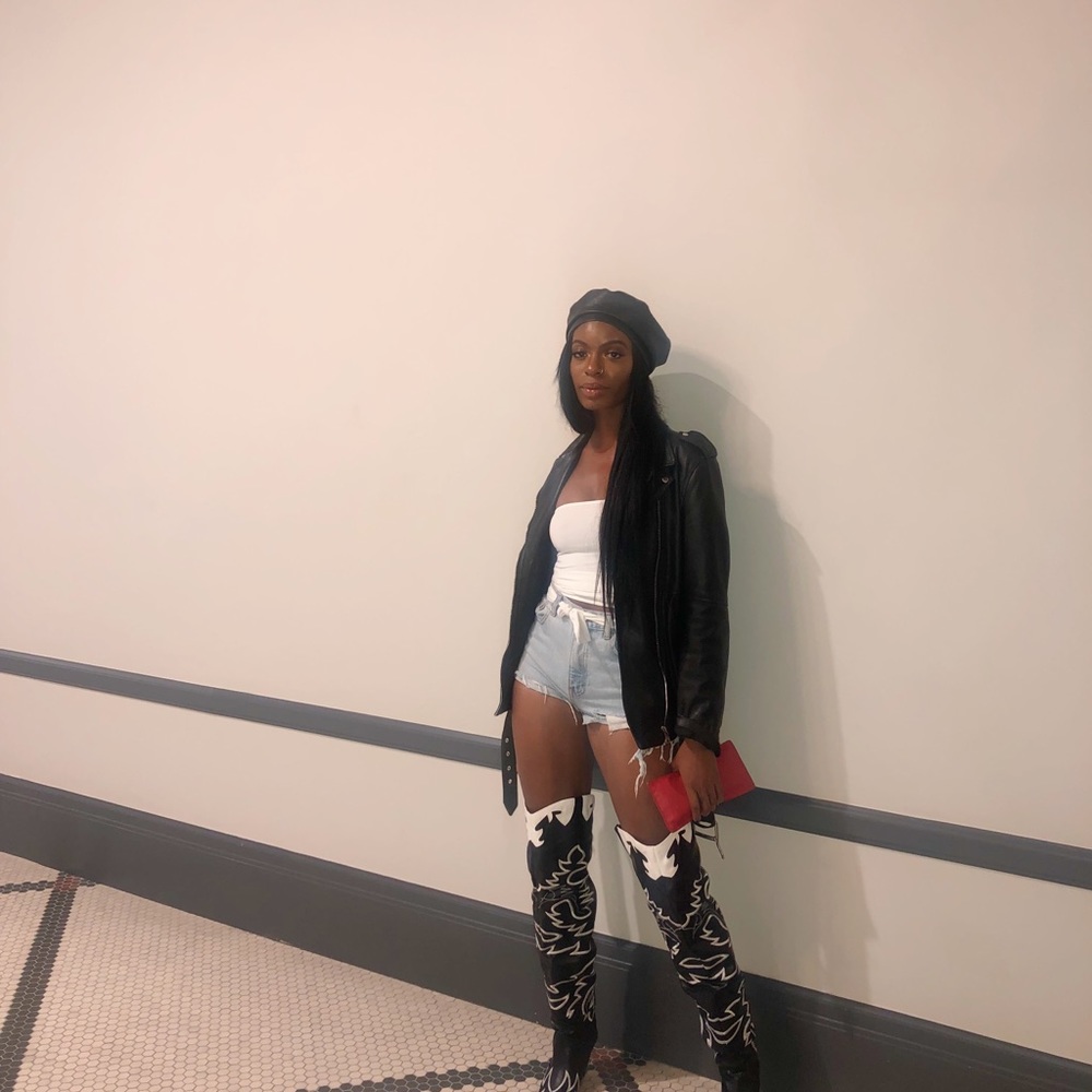 Thigh high boots size 7 shoe box not included